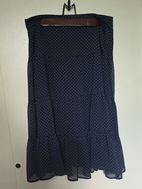 George- Polka Dot Tiered Midi Skirt